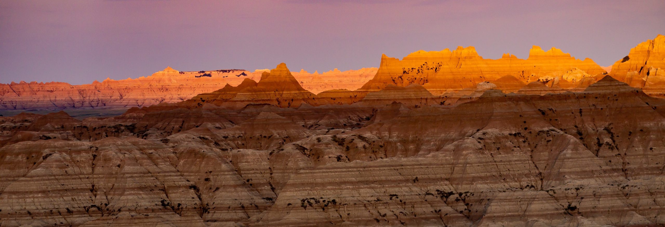 Badlands Sunset landscape of the Badlands in South Dakota