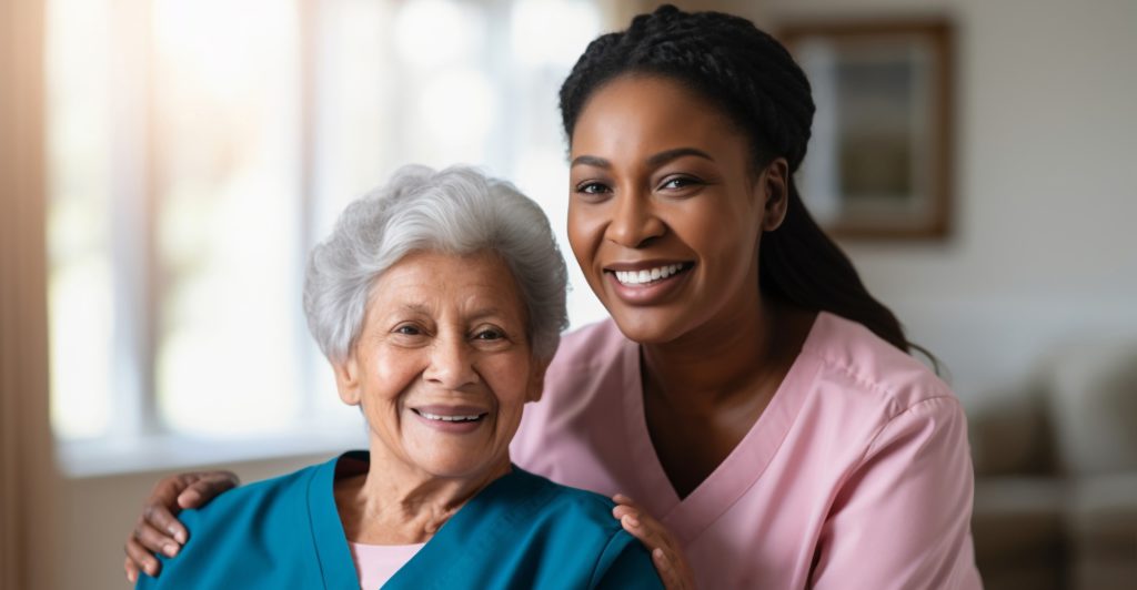 Nurse helping patient