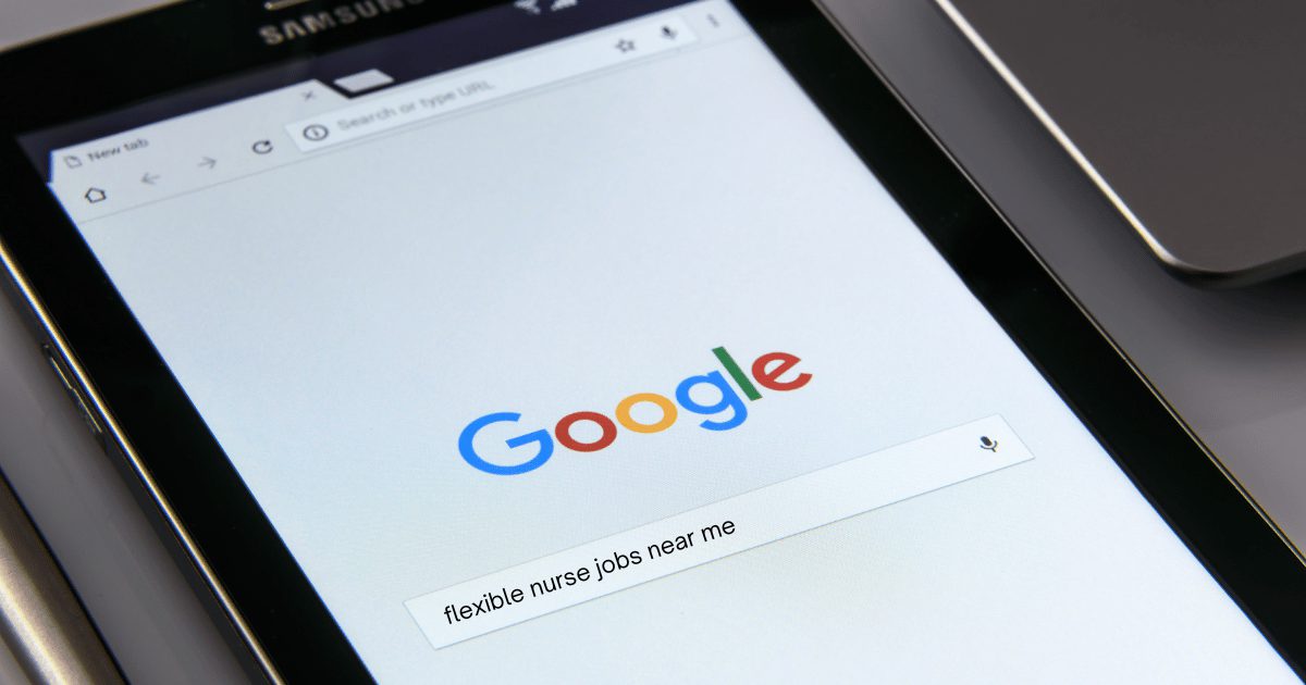 A google search that says flexible nurse jobs near me
