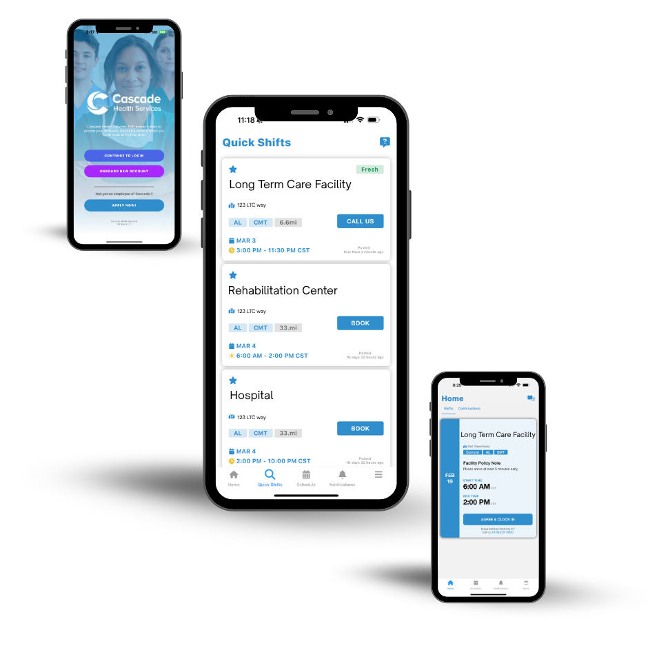 Staffing app 2 a nurse booking shifts with a nurse staffing agency