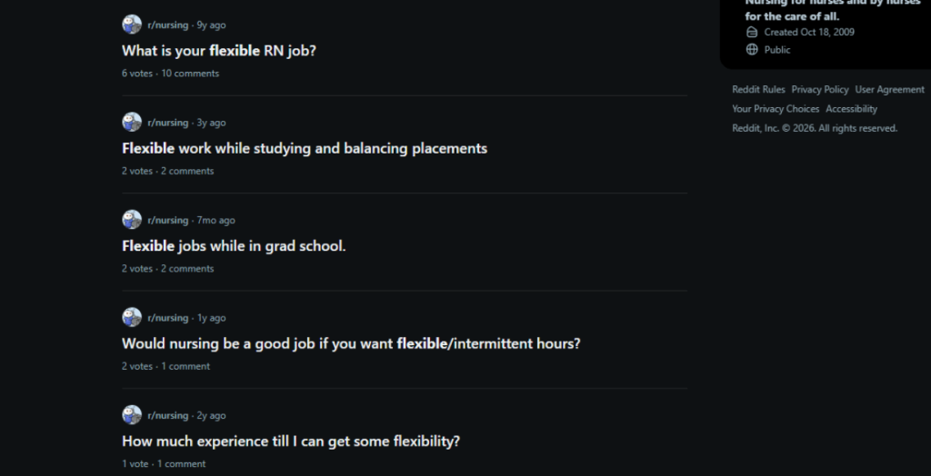 Nurses looking for flexible jobs