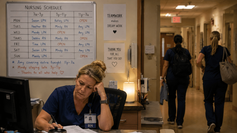 Experienced nurse repeatedly covering overtime shifts in a small long-term care facility